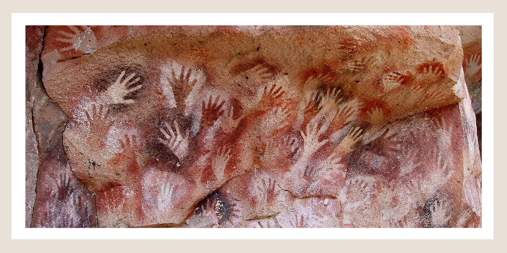 Hand print cave paintings