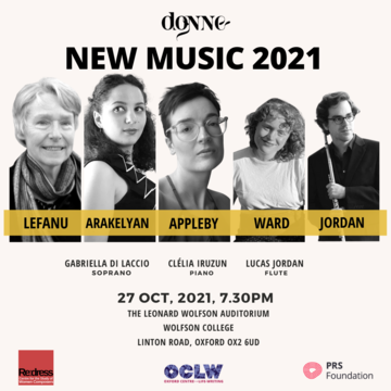Poster for concert: Donne - New Music 2021