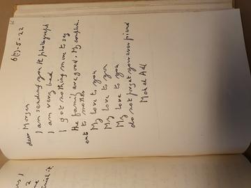 Transcript of a letter from El Adl, in E. M. Forster’s hand. Transcript of a letter from El Adl, in E. M. Forster’s hand.
